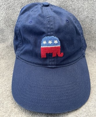 Smathers & Branson Blue Republican Elephant Needlepoint Baseball Conservative
