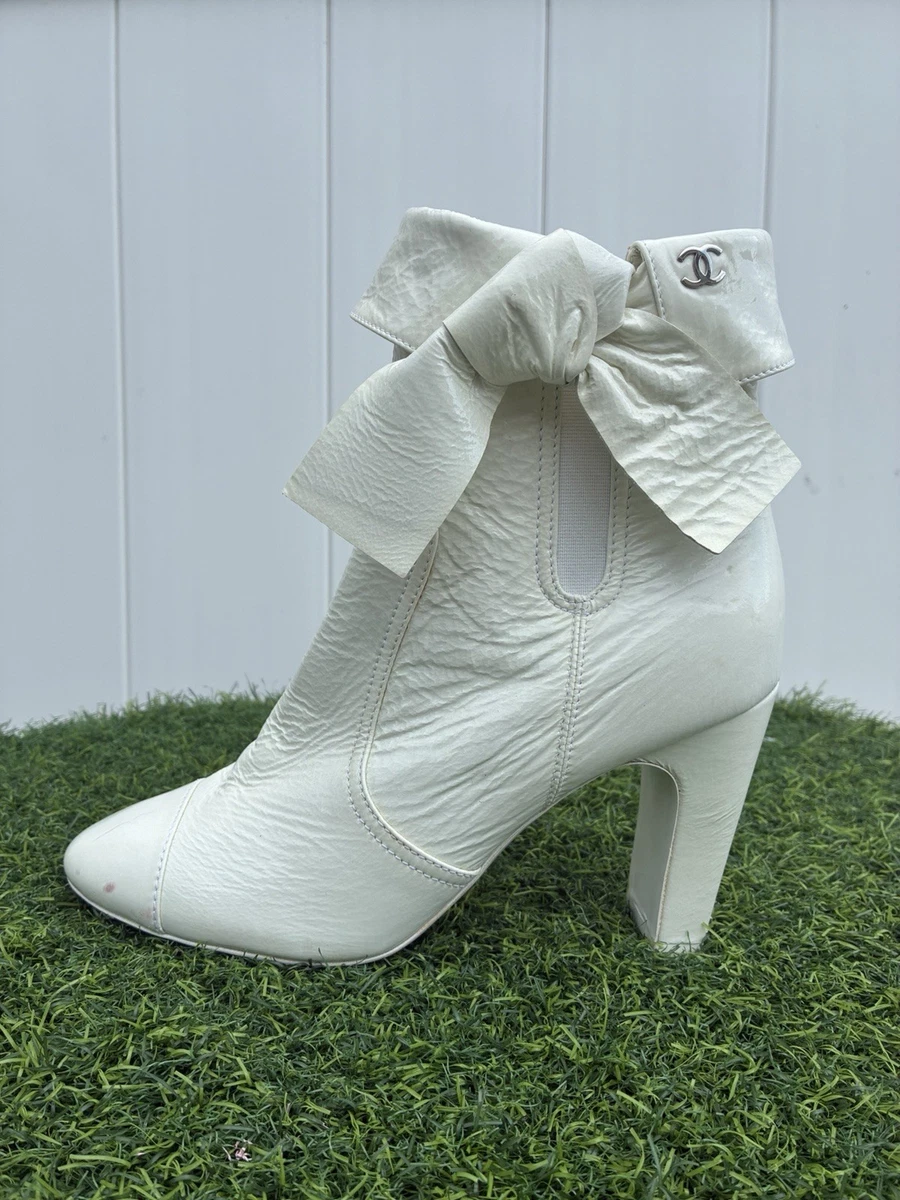 CHANEL White High (3-3.9 in) Heel Height Boots for Women for sale