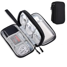 DDgro Electronics Travel Organizer, Tech Accessories Pouch Small, Black-Small