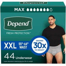 Fresh Protection Adult Diapers, Incontinence Underwear for Men, Disposable, M...