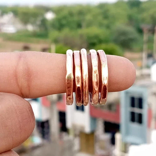 Set of 5 Pure Thin Copper Rings, Stackable Ring, Stacking Ring, Pure , All Size