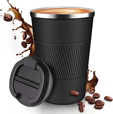 12OZ Travel Coffee Mug Insulated Coffee Cup with Spill Leak Proof Lid, Portable 