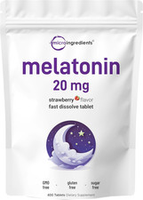 Melatonin 20mg Fast Dissolve Tablets Strawberry Flavor 400 Count