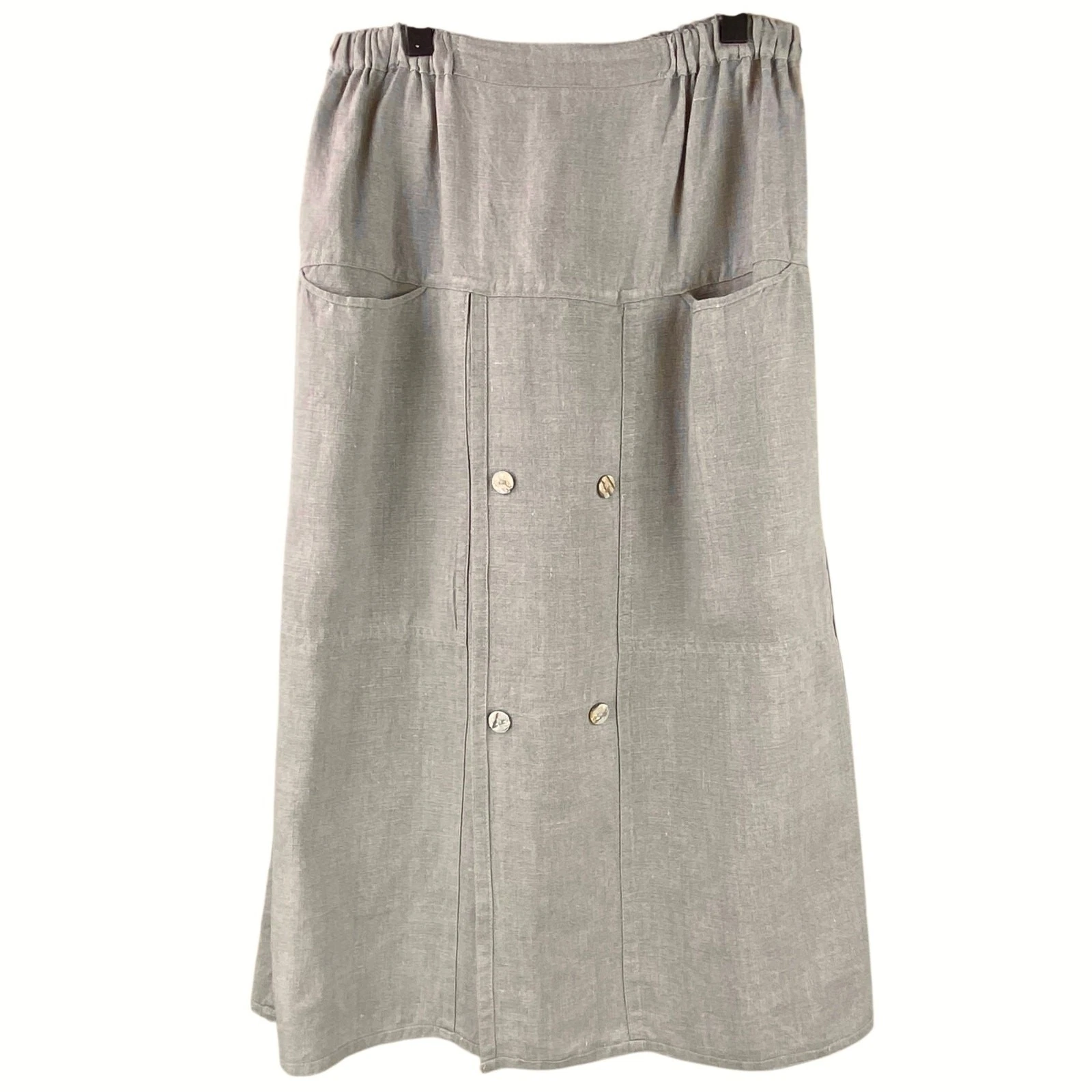 Angelheart Designs 100% Linen Midi Skirt Size M Tan Lagenlook