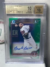 2022 Bowman Draft #CDABL Brooks Lee Green Refractor Auto #/99 BGS 10/10 Twins