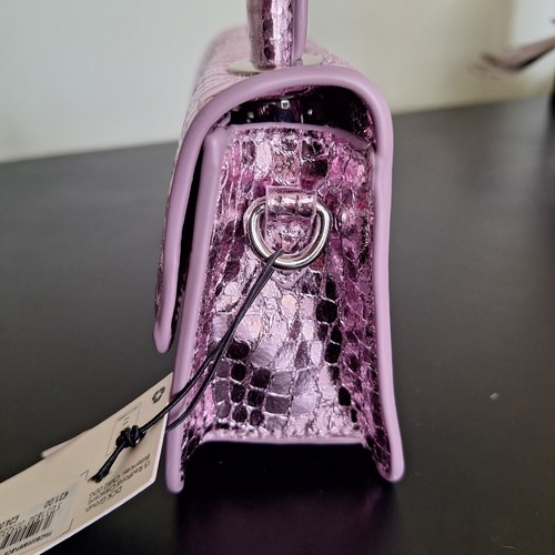 Freedom Shiny Pink Purple Small Mini Handbag With Strap - Picture 10 of 11