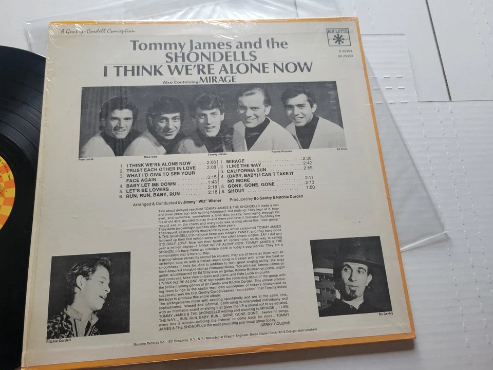 TOMMY JAMES & THE SHONDELLS - I Think We're Alone Now 1967 MONO in shrink LP NM - Image 4 of 4