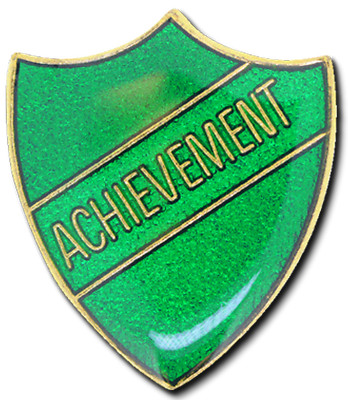 Achievement Award Pin Anstecker in grünem Emailleschild