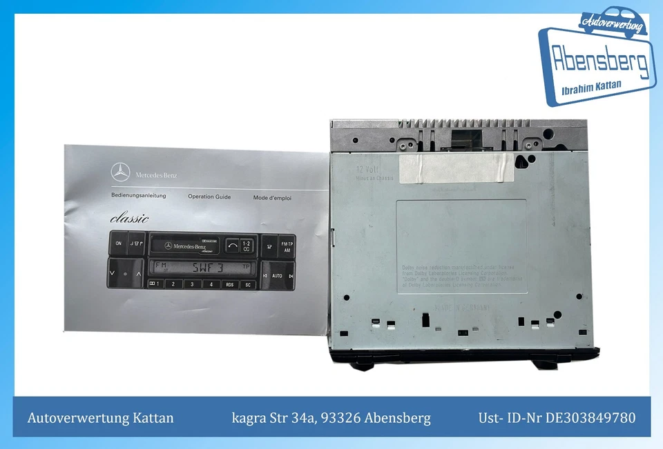 Becker Autoradio A2088200386 BE3200 MERCEDES mit Code 63114 12V #1368 - Bild 1 von 4