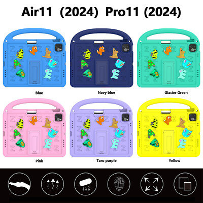 Kids Tablet Case EVA 3D Cartoon Stand Rugged Case For iPad Air 11 inch M2 2024