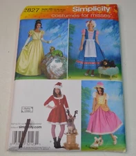 Sz 14-20 Simplicity COSTUME Pattern 2827 FAIRY TALE NURSERY RHYME  Dog Costume