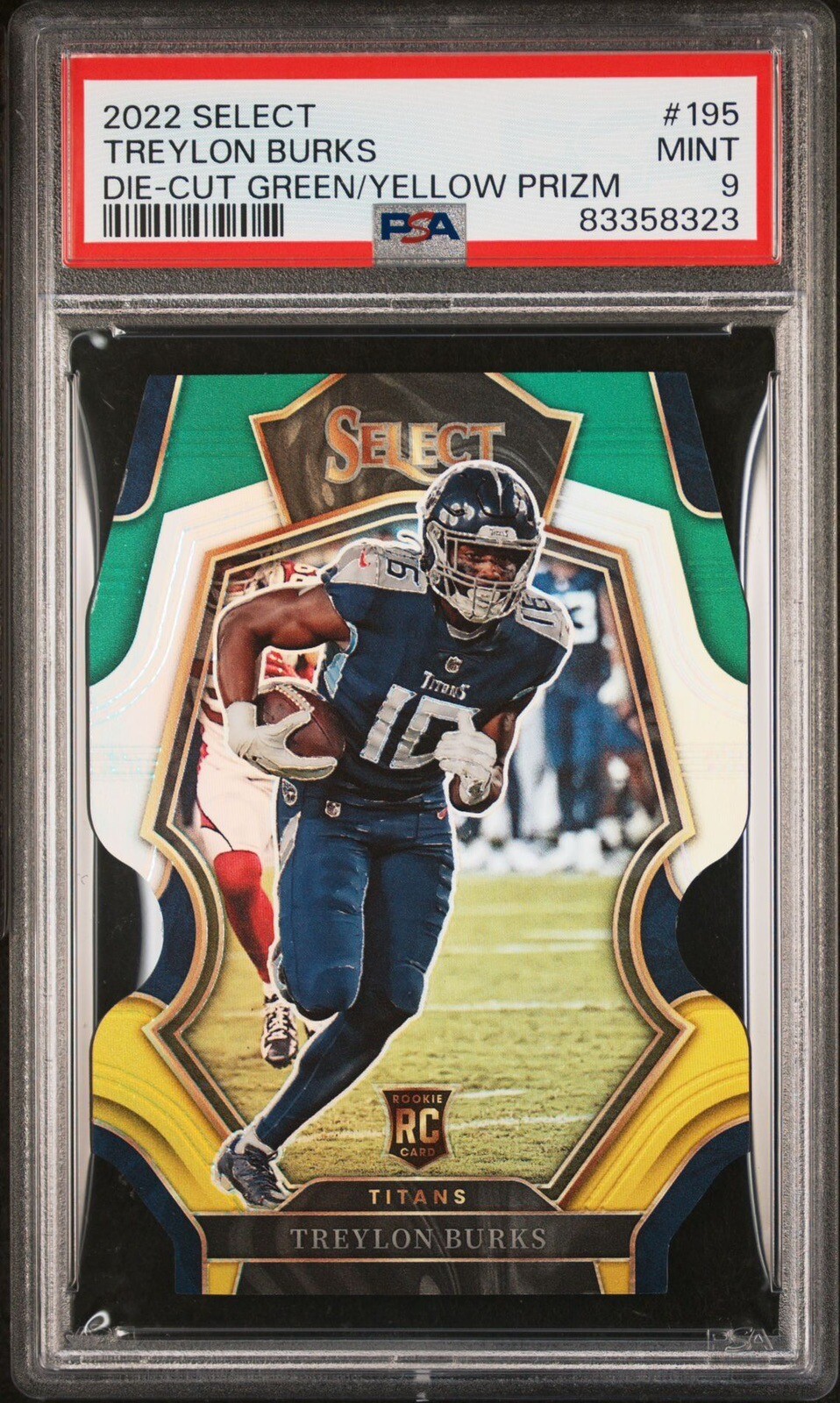 2022 Panini Select Treylon Burks RC Premier Level Green/Yellow Die-Cut #195