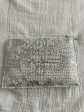 MAC Limited Edition White/Silver Fabric Cosmetic Makeup Bag-New