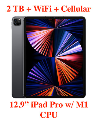 NEW UNLOCKED Apple iPad Pro 12.9'' w/ M1 CHIP WiFi + Cellular - Space Gray - 2TB