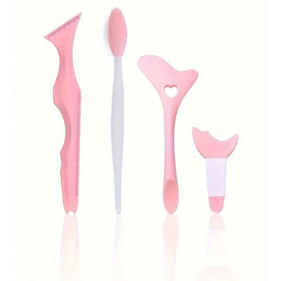 4pc Multi-Functional Eye Makeup Tools Set, Silicone Eyeliner Lipstick Applicator