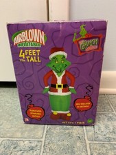 Gemmy Christmas Airblown Inflatable Grinch 4ft Hardly Ever Used With Box