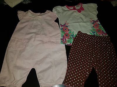 Mädchen 3-6 Monate Paket Sommer T-Shirt Top Leggings Playsuit Strampler Floral Next