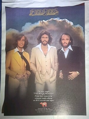 VINTAGE 1979 MAGAZINE PROMO AD BEE GEES ''TOO  MUCH HEAVEN'' RSO RECORDS, INC.