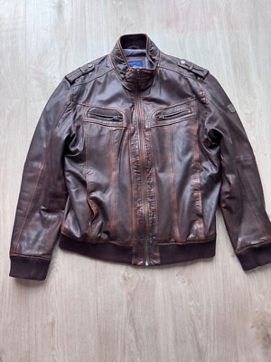 Rhode Island Lederjacke-XL-Cognac Dark Brown