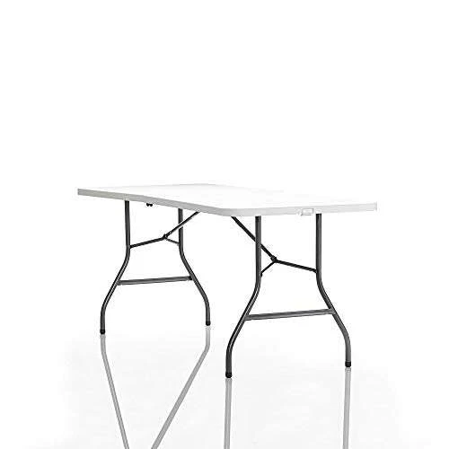 COSCO Fold-in-Half Banquet Table w/Handle, 6ft, White - Image 3 of 4