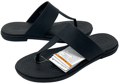 Crocs Tulum Flip Sandal Women s Size 6, 7, 8, 9, 10, 11 Black NEW