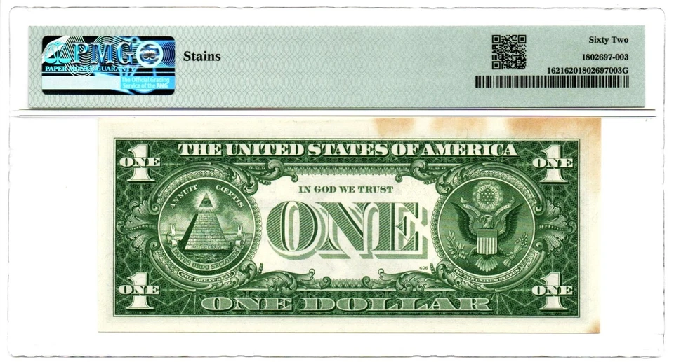 Mismatched Serial Numbers Error Fr. 1621 1957B Silver Certificate. PMG Unc 62 - Image 2 of 2