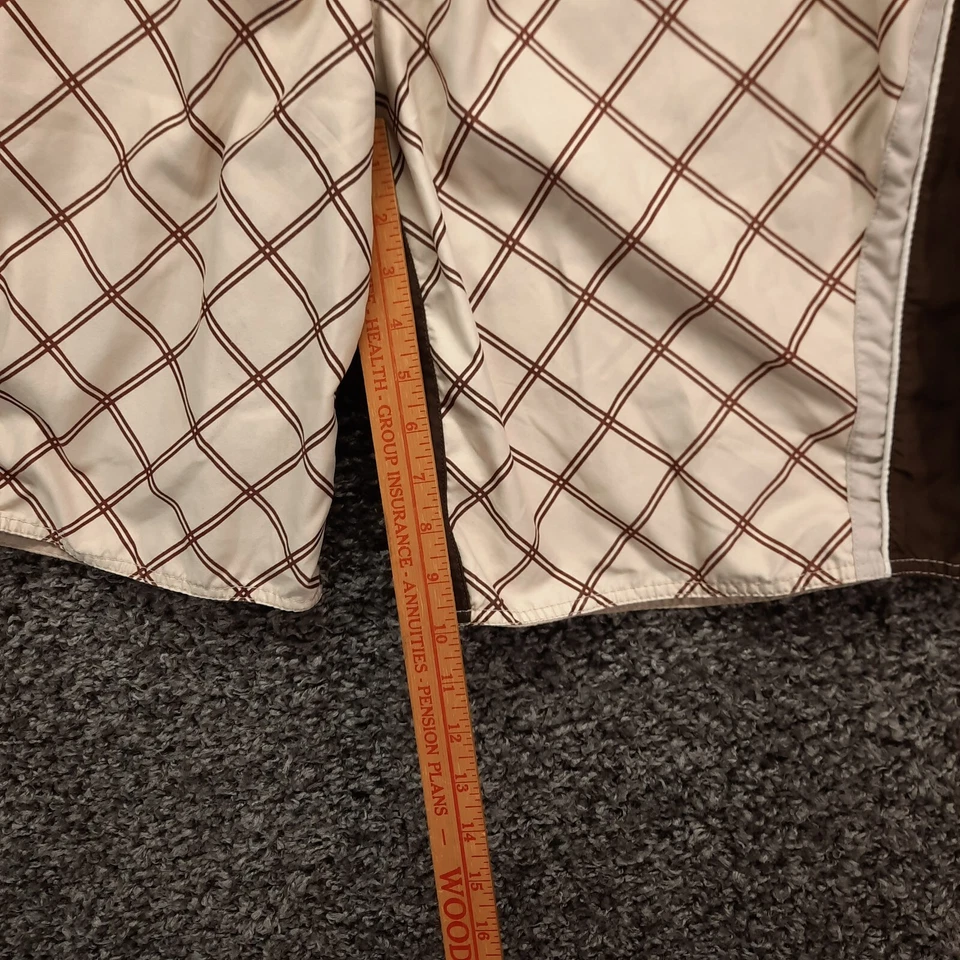 Burnside Board Shorts Men Large Brown Check Tie Front Swimwear - Image 4 of 4