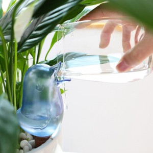 New Glass Plant Flowers Water Feeder Self Watering Bird Swan Plant