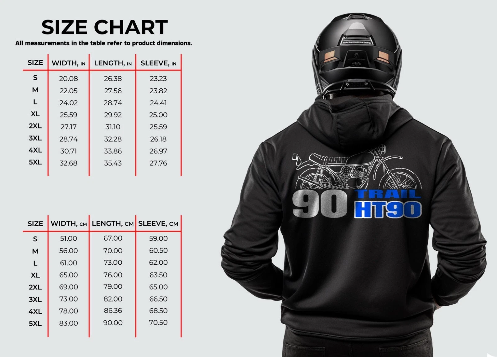 For Yamaaha HT90 Trail 1971 fans - Motorcycle Hoodie