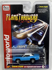 AUTO WORLD Plymouth Road Runner 1971 BLUE  X Traction Flame Throwers