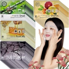 Essence Infused Sheet Mask Set Premium Korean Skin Care (4types×10ea) 40pcs