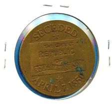 Great Republic of Rough and Ready Nevada Seceded 1.5" Commemorative Medal Token