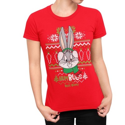 Looney Tunes Bugs Bunny Xmas HumBugs Official Damen T-Shirt