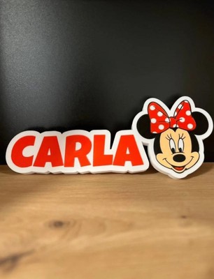 3D Custom Minnie Mouse Plaque   Personalized Name    Kids Room Decor