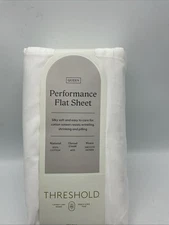 Threshold Performance Flat Sheet Queen White Made Of Cotton