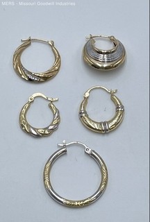 14K Yellow White Gold Precious Metal Scrap Single Earring Lot 2.89g