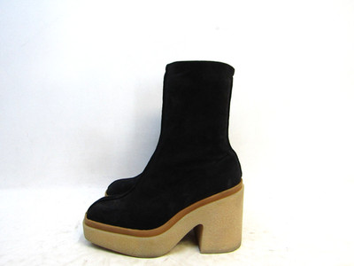 Free People Womens Size 37.5 EUR Black Suede Zip Ankle Boots Booties