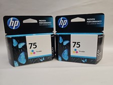 HP 75 TRI COLOR INK CARTRIDGES EXP. 02/2015 LOT OF 2 CB337WN BRAND NEW SEALED