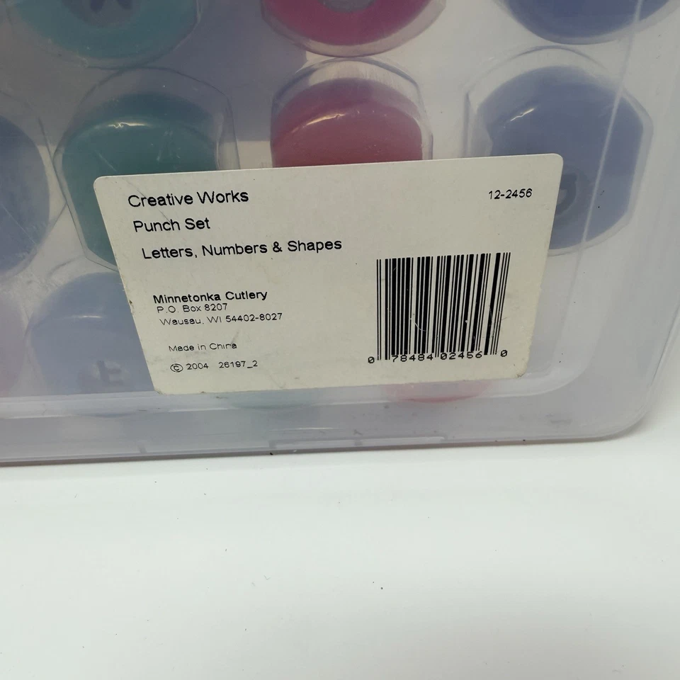Creative Works 52 Piece Paper Punch Set. Letters, Numbers, Punctuation, Shapes. - Image 2 of 4