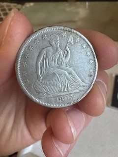 U.S. 1867 Liberty Seated Half Dollar 50 Cent Coin