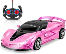YongnKids Remote Control Car for Girls Kids, Pink RC Race Cars for Girls with Li