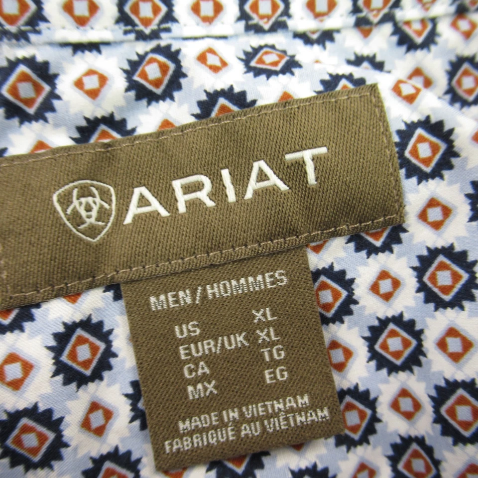 Ariat Shirt Mens XL Short Sleeve Button Front Pocket Outdoors Workwear - Image 3 of 4