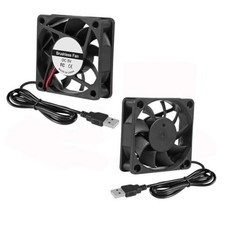 2PCS 6010 Brushless Cooling Fan, 60mm x 10mm, USB 5V, 2pcs 2.36in/60mm