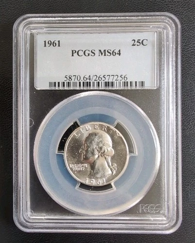 1961 25c Silver Washington Quarter PCGS MS 64 #7118