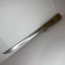 Vtg Filet Knife Old Homestead Lifetime Cutlery Stainless Wood Handle Japan 8”
