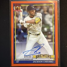 2026 TOPPS SERIES 1 1991 ORANGE JACKSON CHOURIO AUTO 1/25 BREWERS FIRST ON PRINT