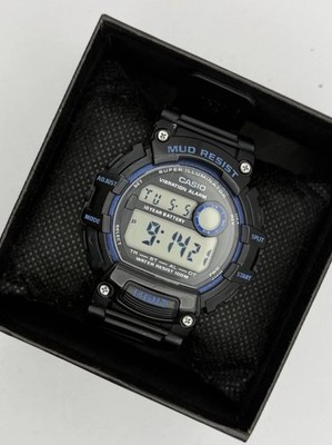 Casio Men's Digital Sport Watch TRT-110H Black & Blue Mud Resistant Working