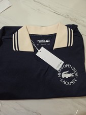Lacoste Miami Open 2026 Blue Ble Marine Polo Collard Shirt Short Sleeve Logo Med