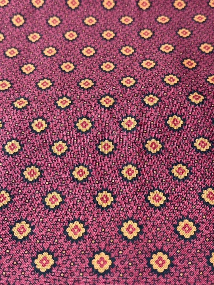 Riley Blake Bountiful Autumn Cotton Fabric 16" x 44" Floral Print Maroon & Gold - Image 2 of 4