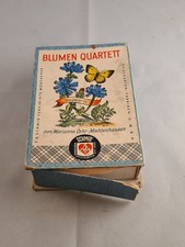 Blumen Quartett antikes Kartenspiel Firma Schmid